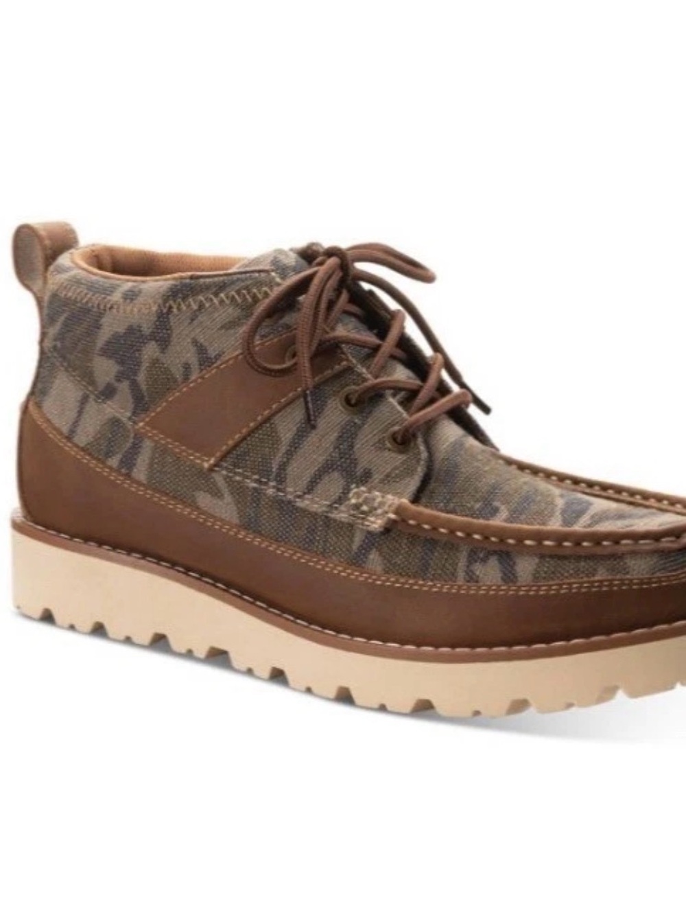 Men's Brown Camouflage Chukka Boots with Lug Sole